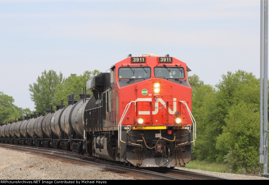 CN Tanker Train at Tolono IL